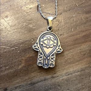ALEX AND ANI expandable Hand of Fatima necklace